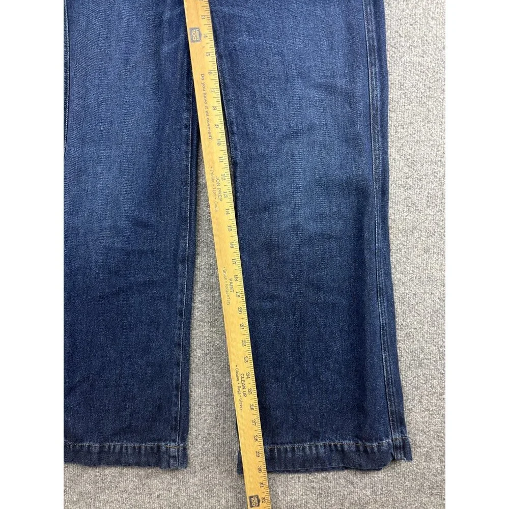 7 For All Mankind Dojo Tailorless Jeans Womens 27 Dark Wash High Rise Wide Leg - Picture 5 of 10